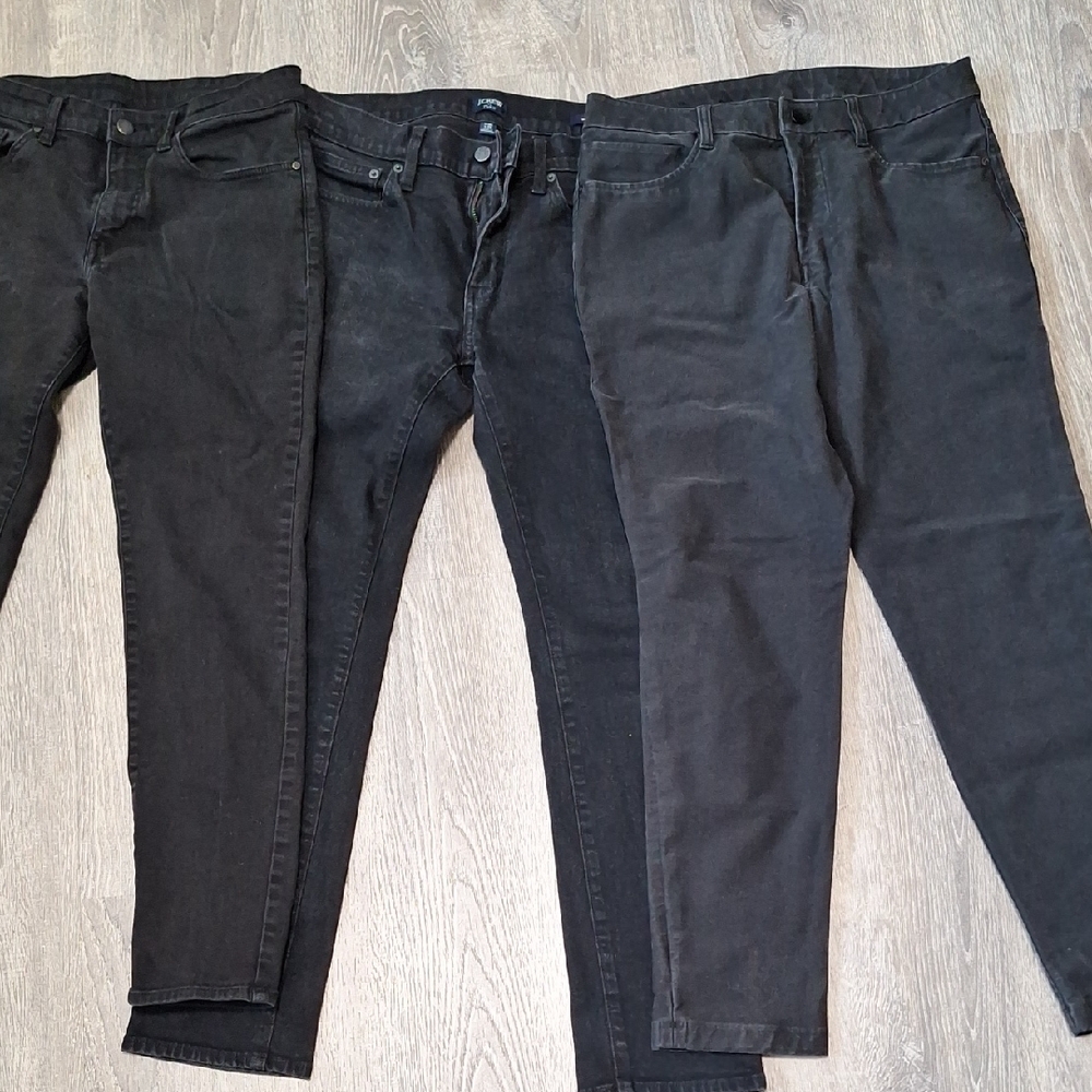 Men’s Designer Black Slim Straight Jeans Lot – Lululemon, J.Crew, Muji - Picture 4 of 9